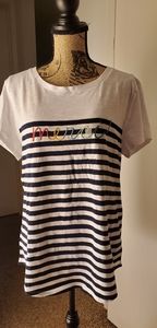 Loft- Short Sleeve Striped Top "Merci"
